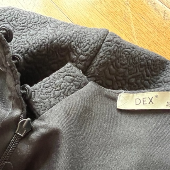 DEX Black Dress Embossed Embroidered EUC Women's Small - Picture 6 of 7